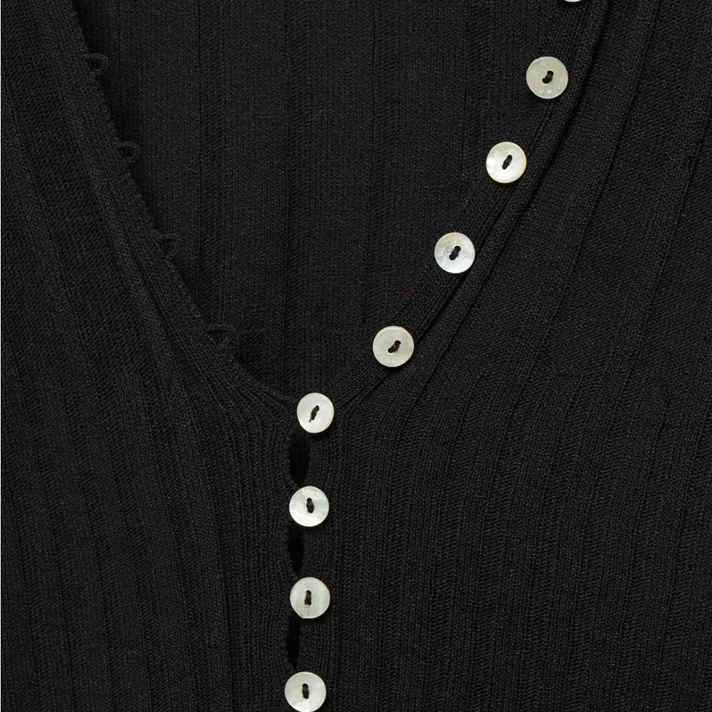 NWT Mango Ribbed Cardigan with Button Detail - Picture 14 of 16